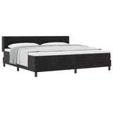 Letto a molle con testiera Nero 200 x 200 cm Velluto