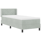 Letto a molle con testiera Grigio chiaro 200 x 80 cm Poliestere