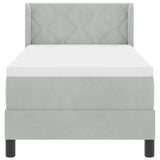 Letto a molle con testiera Grigio chiaro 200 x 80 cm Poliestere