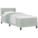 Letto a molle con testiera Grigio chiaro 200 x 80 cm Poliestere