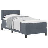 Letto a molle con materasso Grigio scuro 200 x 80 cm Poliestere