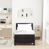 Letto a molle con materasso Nero 200 x 80 cm Poliestere