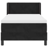Letto a molle con materasso Nero 200 x 100 cm Poliestere