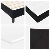 Letto a molle con testiera Nero 190 x 140 cm Velluto