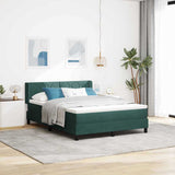Letto a molle con testiera Verde Scuro 190 x 140 cm Velluto