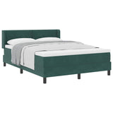 Letto a molle con testiera Verde Scuro 190 x 140 cm Velluto