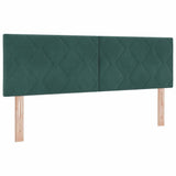 Letto a molle con testiera Verde Scuro 190 x 140 cm Velluto