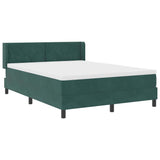 Letto a molle con testiera Verde Scuro 190 x 140 cm Velluto