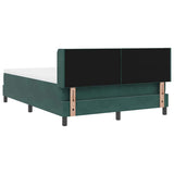 Letto a molle con testiera Verde Scuro 190 x 140 cm Velluto