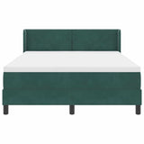 Letto a molle con testiera Verde Scuro 190 x 140 cm Velluto