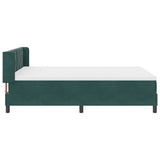 Letto a molle con testiera Verde Scuro 190 x 140 cm Velluto