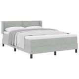 Letto a molle con testiera Grigio chiaro 200 x 140 cm Velluto