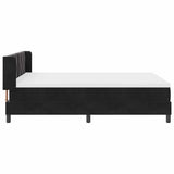 Letto a molle con testiera Nero 200 x 140 cm Velluto