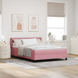 Letto a molle con testiera Rosa 200 x 160 cm Velluto