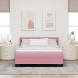 Letto a molle con testiera Rosa 200 x 160 cm Velluto