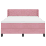 Letto a molle con testiera Rosa 200 x 160 cm Velluto