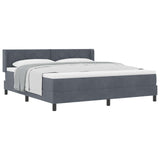 Letto a molle con testiera Grigio scuro 200 x 180 cm Poliestere