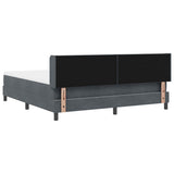 Letto a molle con testiera Grigio scuro 200 x 180 cm Poliestere