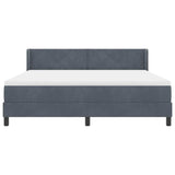 Letto a molle con testiera Grigio scuro 200 x 180 cm Poliestere