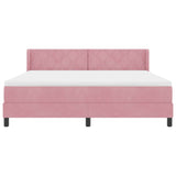 Letto a molle con materasso Rosa 200 x 180 cm Poliestere