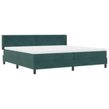 Letto a molle con materasso Verde Scuro 200 x 200 cm Poliestere