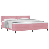 Letto a molle con materasso Rosa 200 x 200 cm Poliestere