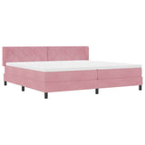 Letto a molle con materasso Rosa 200 x 200 cm Poliestere