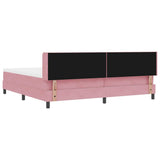 Letto a molle con materasso Rosa 200 x 200 cm Poliestere