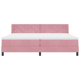 Letto a molle con materasso Rosa 200 x 200 cm Poliestere