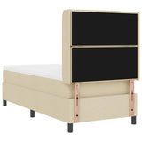 Letto a molle con materasso Crema 90 x 190 cm Tessuto