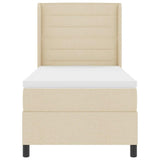 Letto a molle con materasso Crema 90 x 190 cm Tessuto