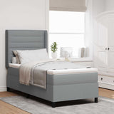 Letto a molle con materasso Grigio chiaro 200 x 90 cm Tessuto