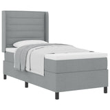 Letto a molle con materasso Grigio chiaro 200 x 90 cm Tessuto