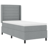 Letto a molle con materasso Grigio chiaro 200 x 90 cm Tessuto