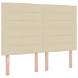 Letto a molle con materasso Crema 140 x 190 cm Tessuto