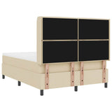 Letto a molle con materasso Crema 140 x 190 cm Tessuto