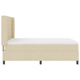 Letto a molle con materasso Crema 140 x 190 cm Tessuto