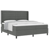 Letto a molle con materasso Grigio scuro 200 x 180 cm Tessuto