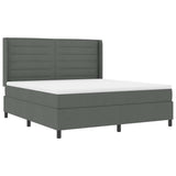 Letto a molle con materasso Grigio scuro 200 x 180 cm Tessuto
