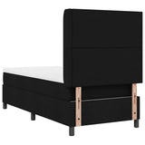 Letto a molle con cuscino con testiera Nero 190 x 90 cm Tessuto