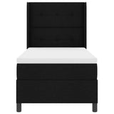 Letto a molle con cuscino con testiera Nero 190 x 90 cm Tessuto
