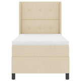 Letto a molle con cuscino Crema 200 x 100 cm Tessuto