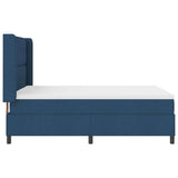 Letto a molle con cuscino con testiera Blu 190 x 140 cm Tessuto