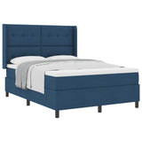 Letto a molle con cuscino con testiera Blu 200 x 140 cm Tessuto