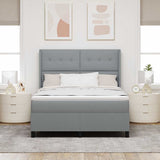 Letto a molle con cuscino Grigio chiaro 200 x 160 cm Tessuto