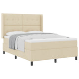 Letto a molle con materasso Crema 200 x 160 cm Tessuto