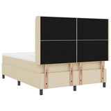 Letto a molle con materasso Crema 200 x 160 cm Tessuto