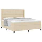 Letto a molle con cuscino Crema 200 x 180 cm Tessuto