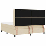 Letto a molle con cuscino Crema 200 x 180 cm Tessuto