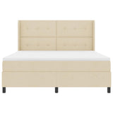 Letto a molle con cuscino Crema 200 x 180 cm Tessuto